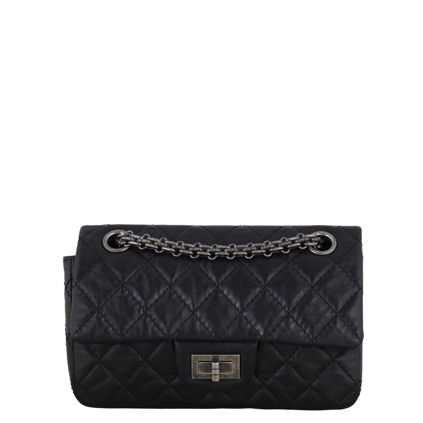 Chanel 2.55 Reissue 224 Single Flap Bag Quilted Black Crossbody Bag