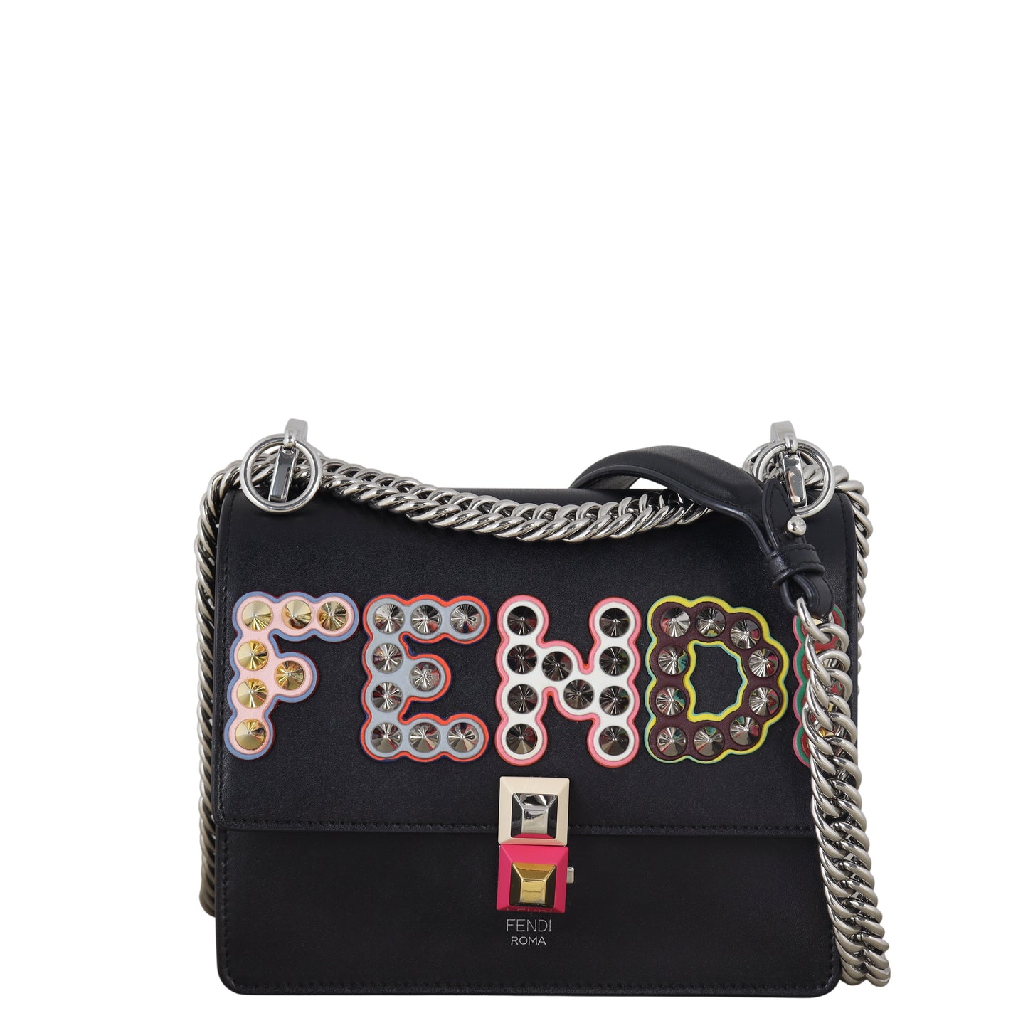 Fendi Kan Metal Stud Crossbody Small Crossbody Bag