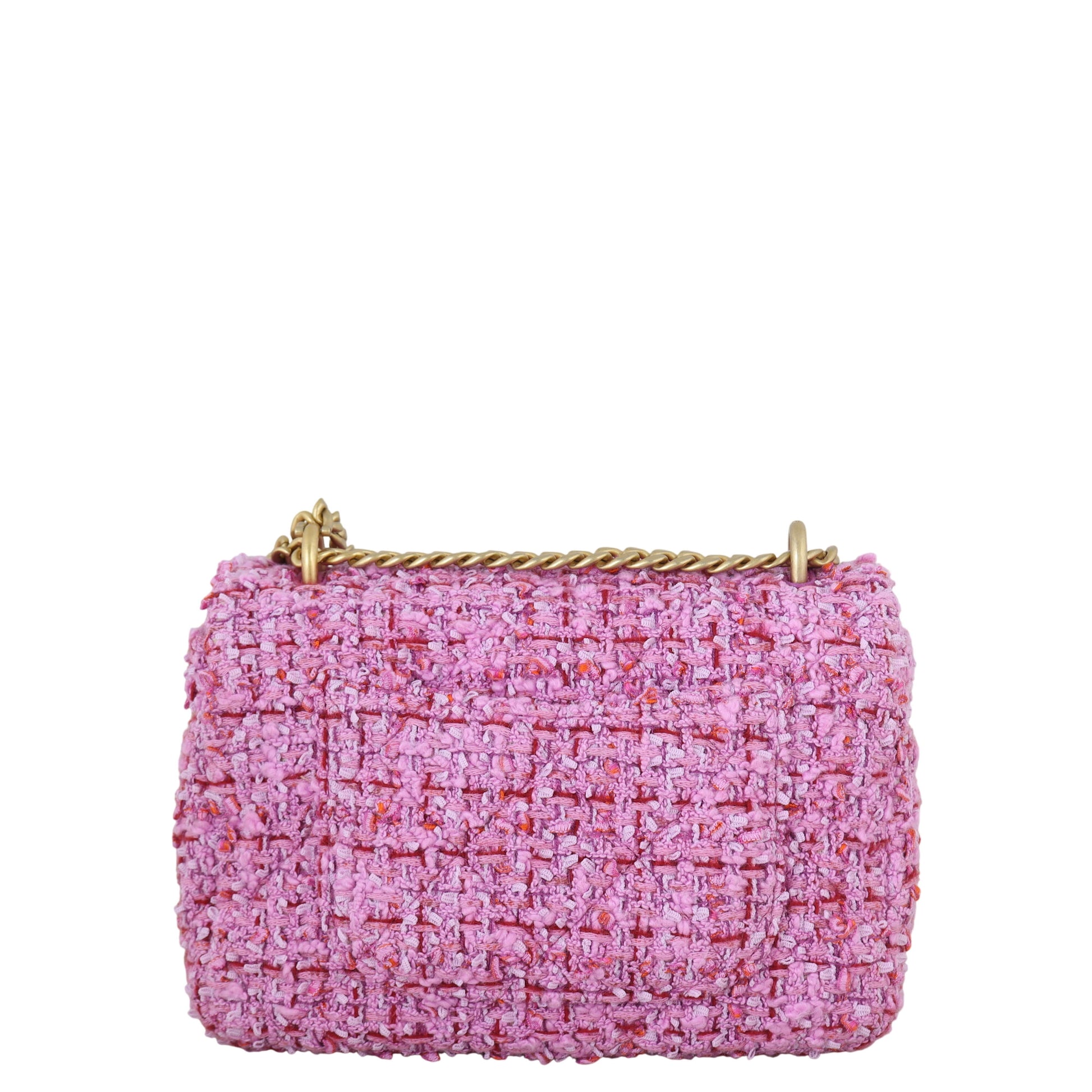 Chanel Classic Square Bag Tweed Pink Mini Crossbody Bag