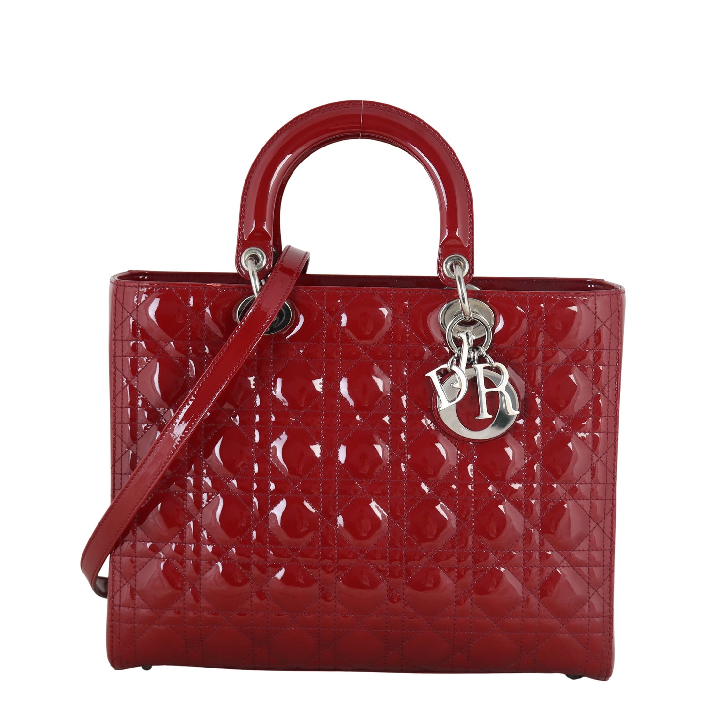 Dior Lady Patent Handbag Large Travel Bag