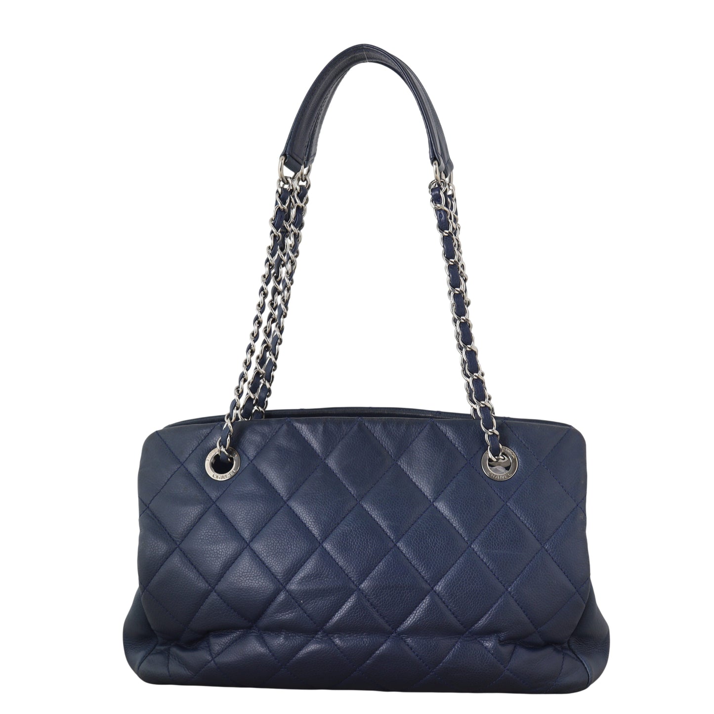 Chanel Petite Timeless Shopping Tote Quilted Blue Shoulder Bag