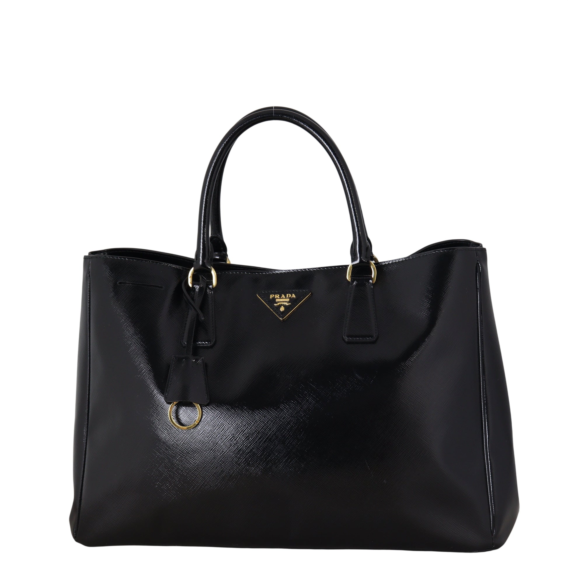Prada Tote Bag Vernice Lux Tote Saffiano Black Large