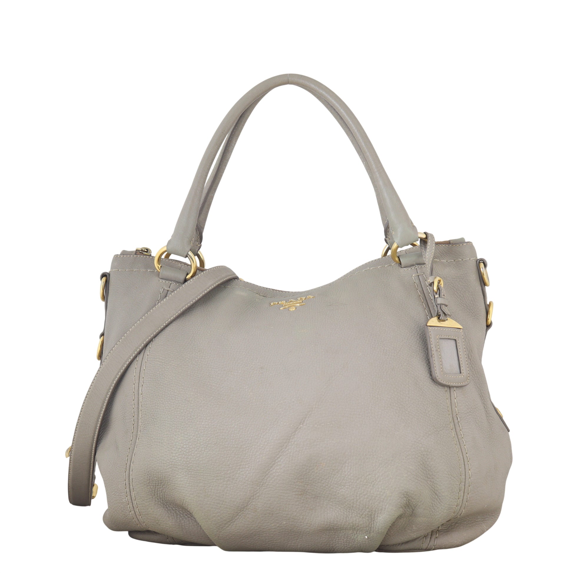 Prada Vitello Daino Two Way Tote Handbag Tote Bag