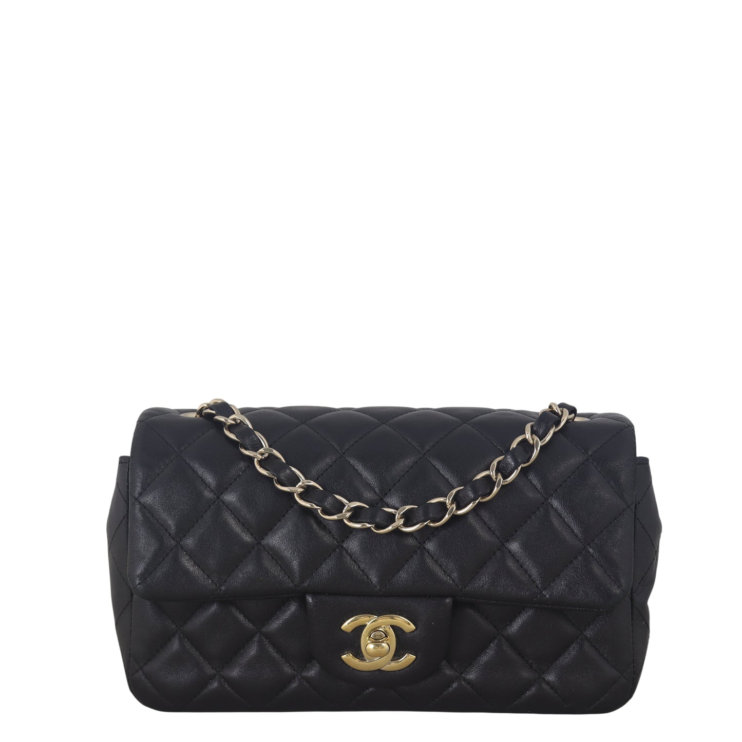 Chanel Classic Flap Mini Rectangular Bag Lambskin Quilted Black Crossbody Bag Lambskin 08012026