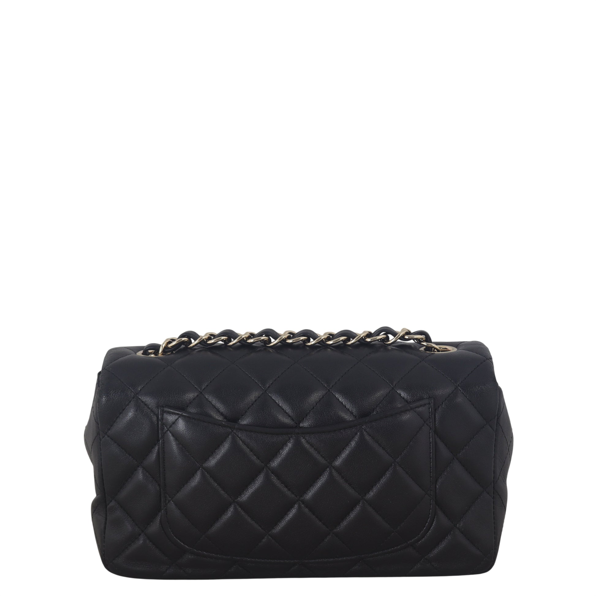 Chanel Classic Flap Mini Rectangular Bag Lambskin Quilted Black Crossbody Bag Lambskin 08012026