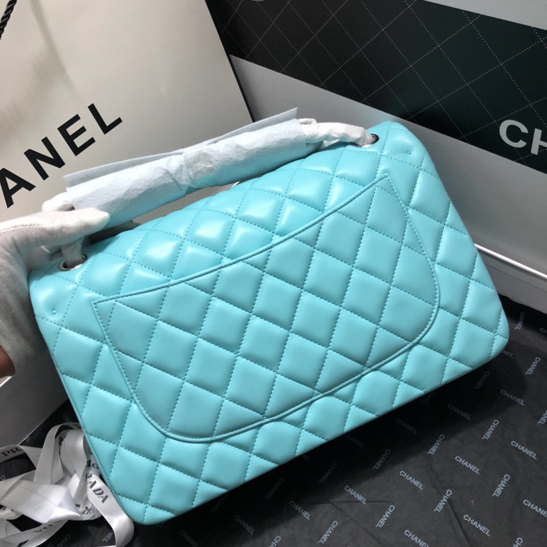 CHLLarge Classic Hardware , ’s Blue Silver Shoulder Bag