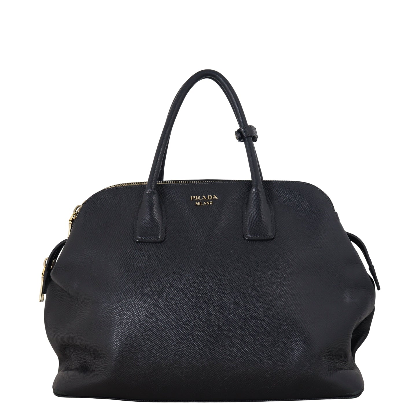 Prada Saffiano Cuir Triple Zip Dome Bag Travel Bag