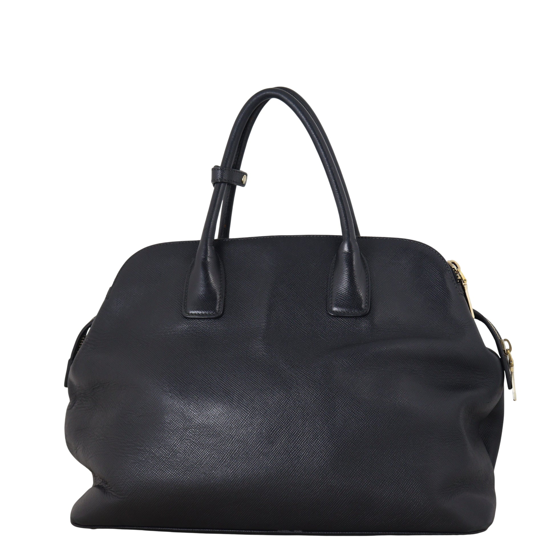 Prada Saffiano Cuir Triple Zip Dome Bag Travel Bag