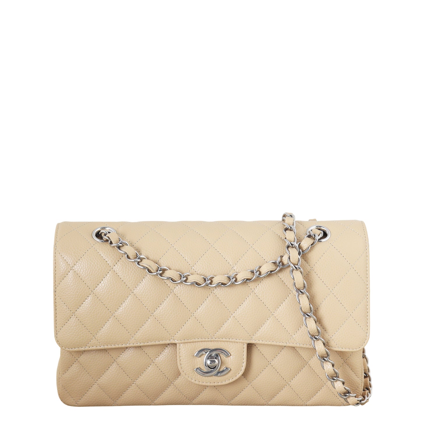 Chanel Classic Double Caviar Handbag Quilted Medium Shoulder Bag Caviar 12012026