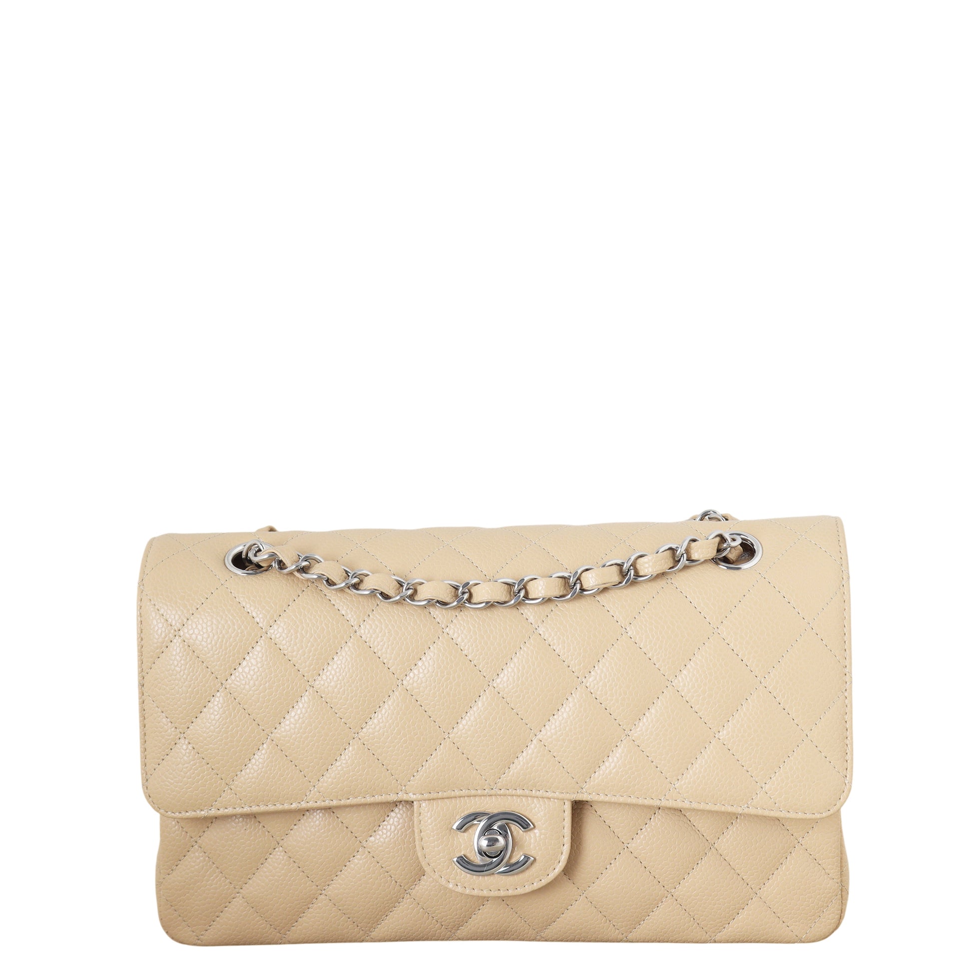 Chanel Classic Double Caviar Handbag Quilted Medium Shoulder Bag Caviar 12012026