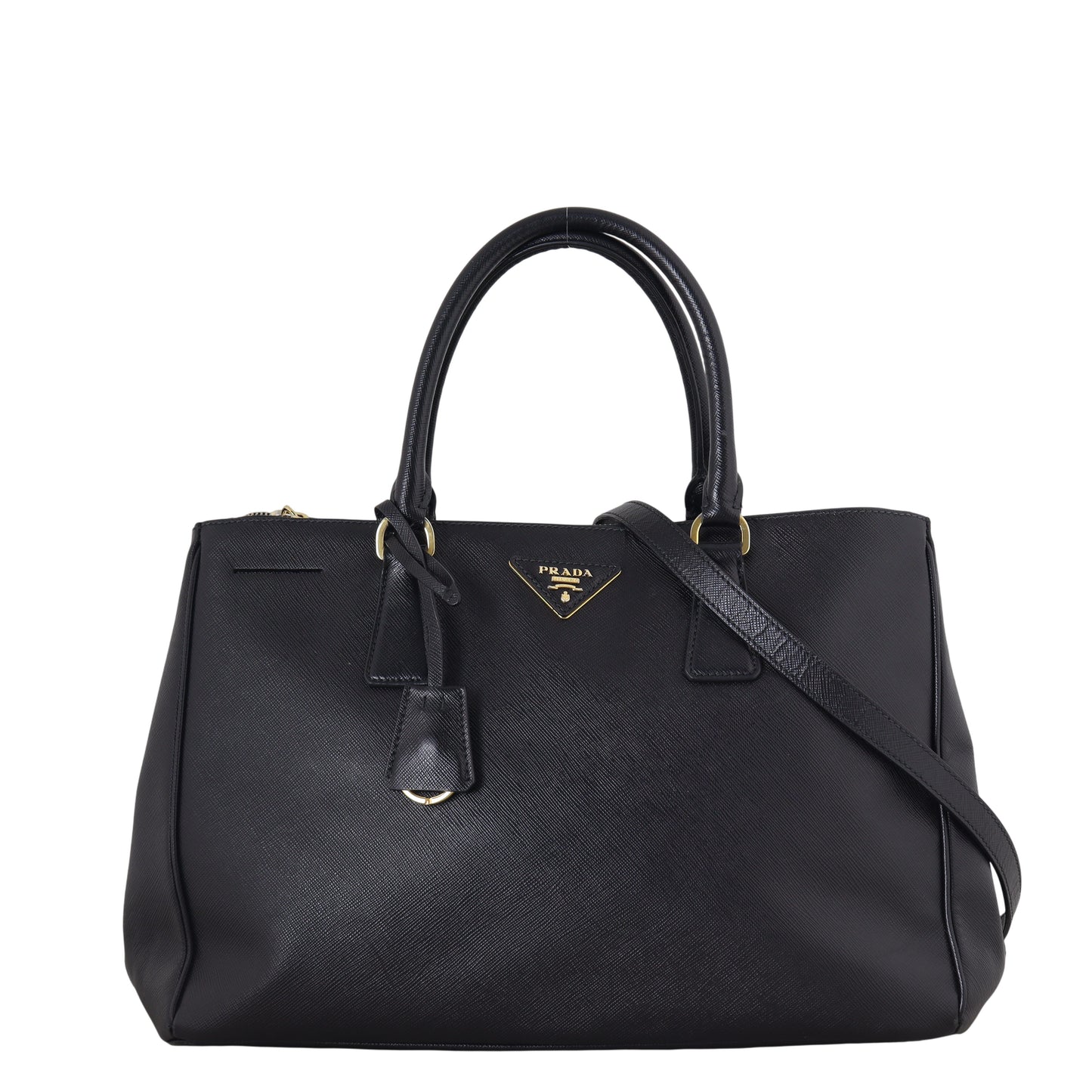 Prada Saffiano Lux Galleria Double Zip Tote Handbag Medium Tote Bag