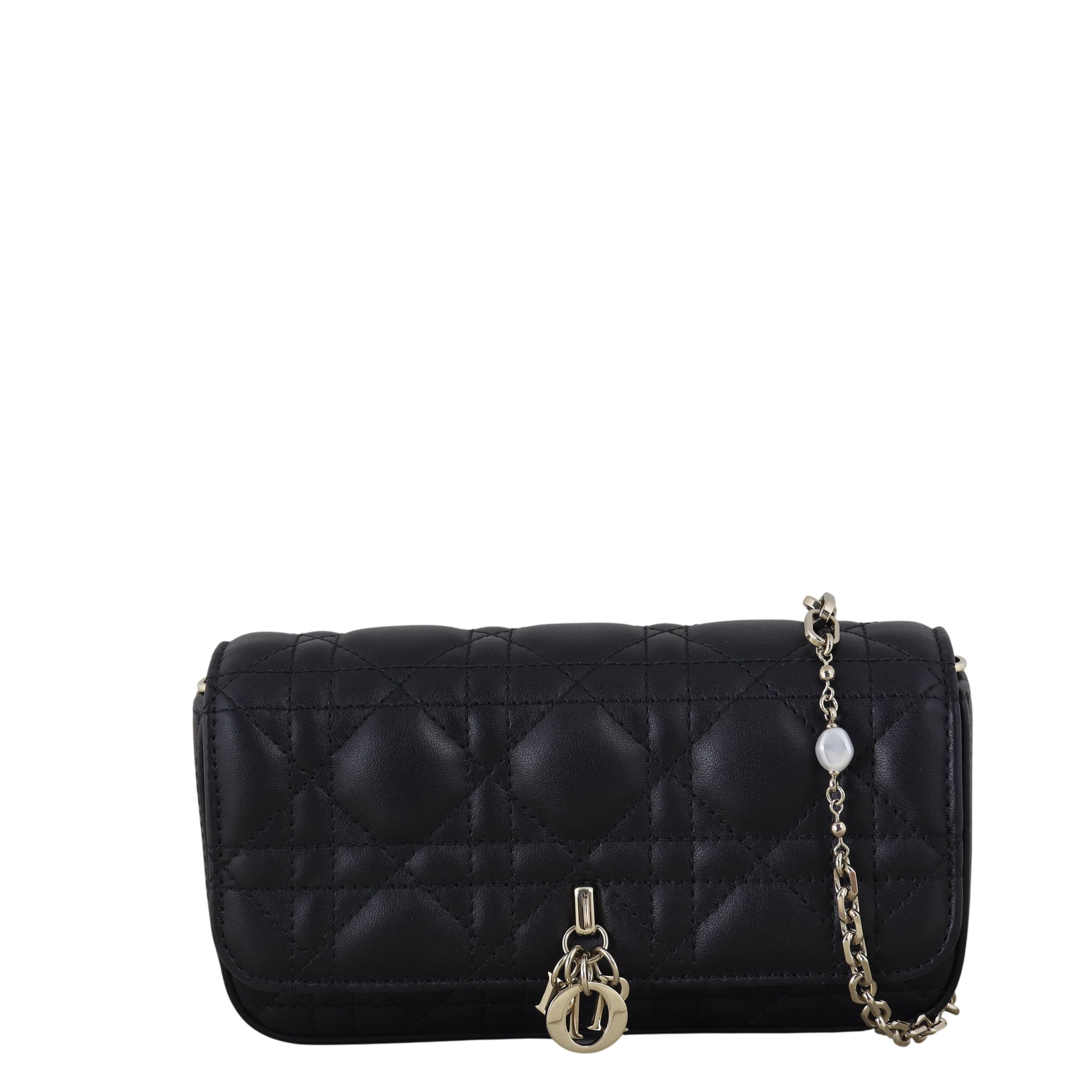 Dior Crossbody Bag My Talk Phone Pouch 2 Black Mini Small Clutch Bag