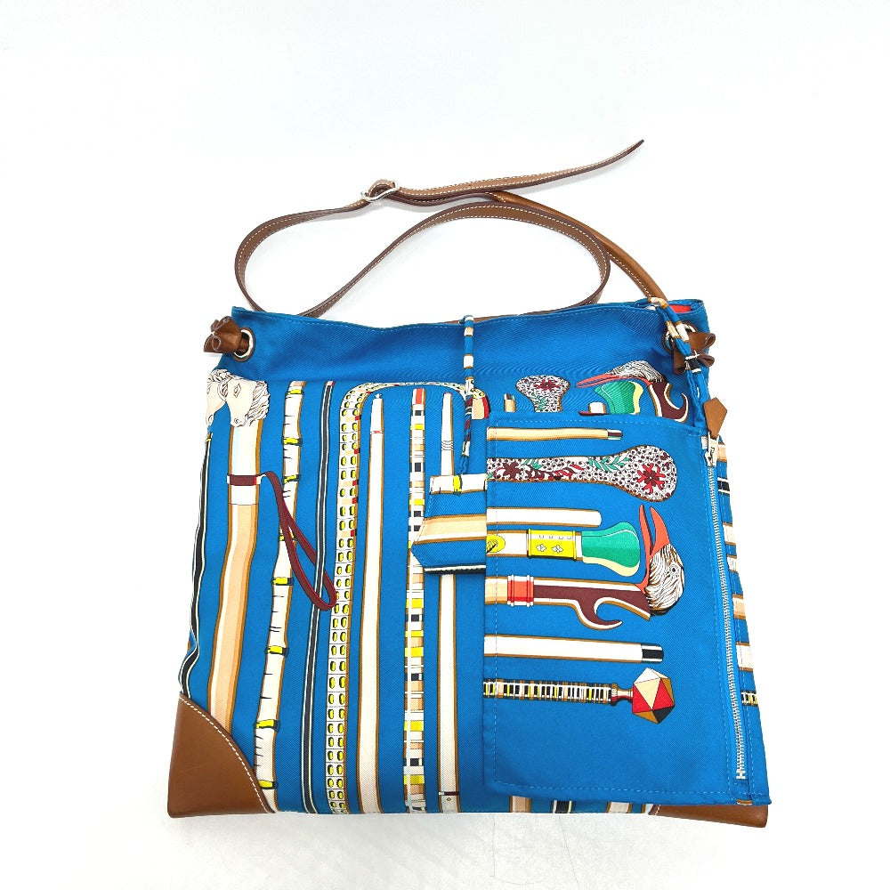 Hermes Shoulder Bag Silk Silky City Pm Leather Blue