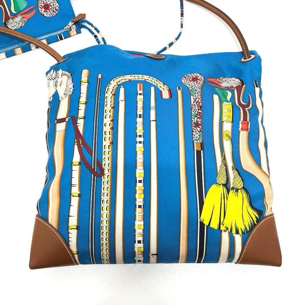 Hermes Shoulder Bag Silk Silky City Pm Leather Blue