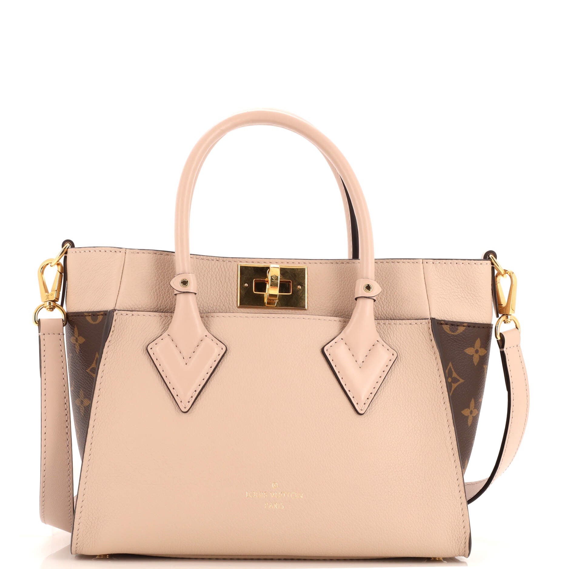 Louis Vuitton On My Side Tote With Pm Leather Canvas Shoulder Bag