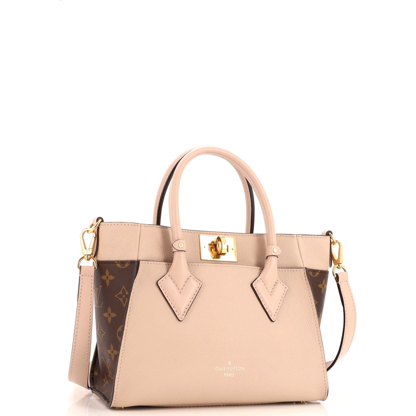 Louis Vuitton On My Side Tote With Pm Leather Canvas Shoulder Bag