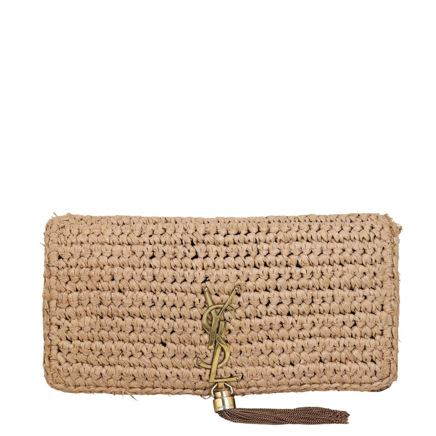 YSL Saint Laurent Kate Tassel Bag Raffia Chain Travel Bag