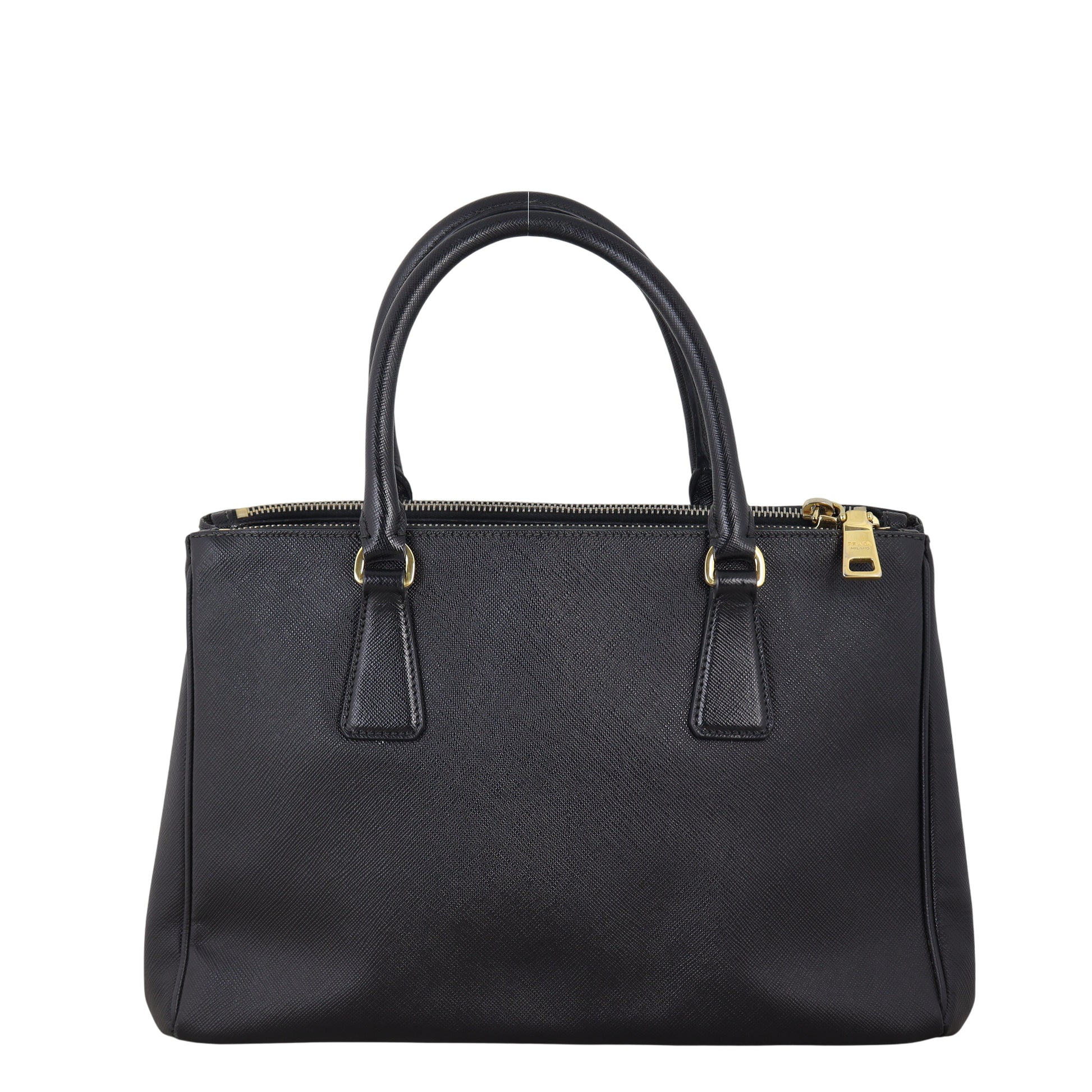 Prada Saffiano Lux Galleria Double Zip Tote Handbag Small Tote Bag