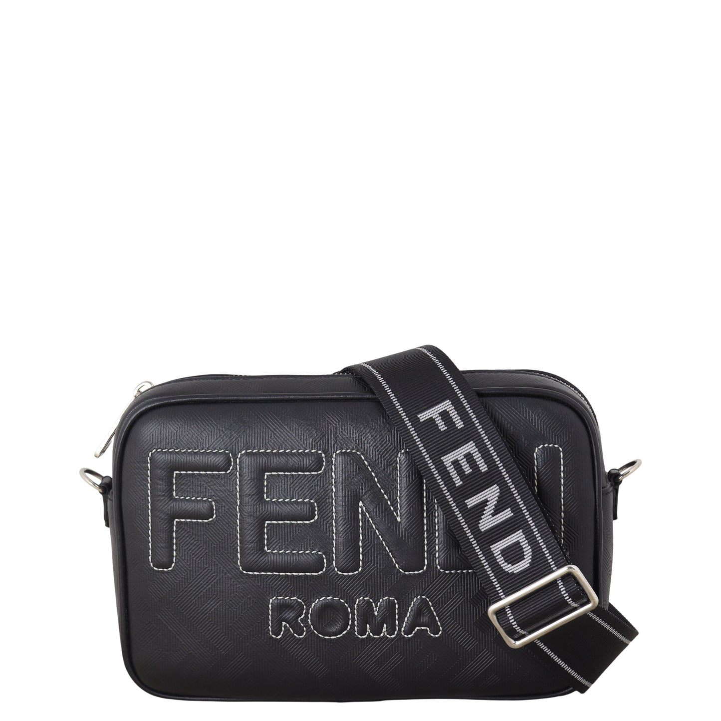 Fendi Crossbody Bag Roma FF Camera Bag Black Shoulder Bag