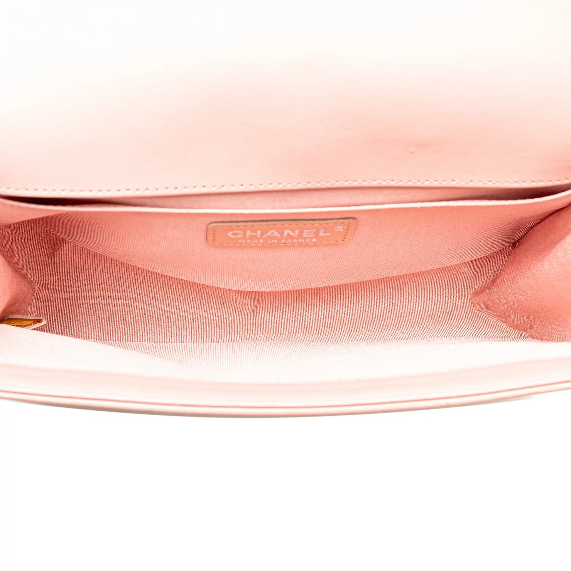 Pink Chanel Medium Lambskin Boy Flap Crossbody Bag