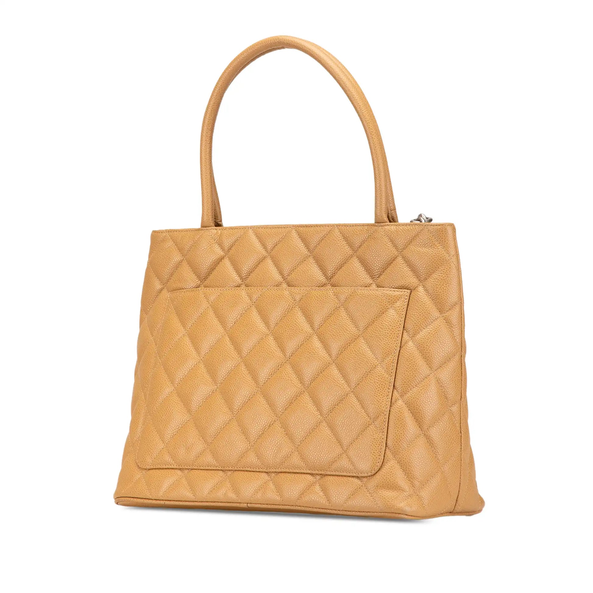 Yellow Chanel Caviar Medallion Tote