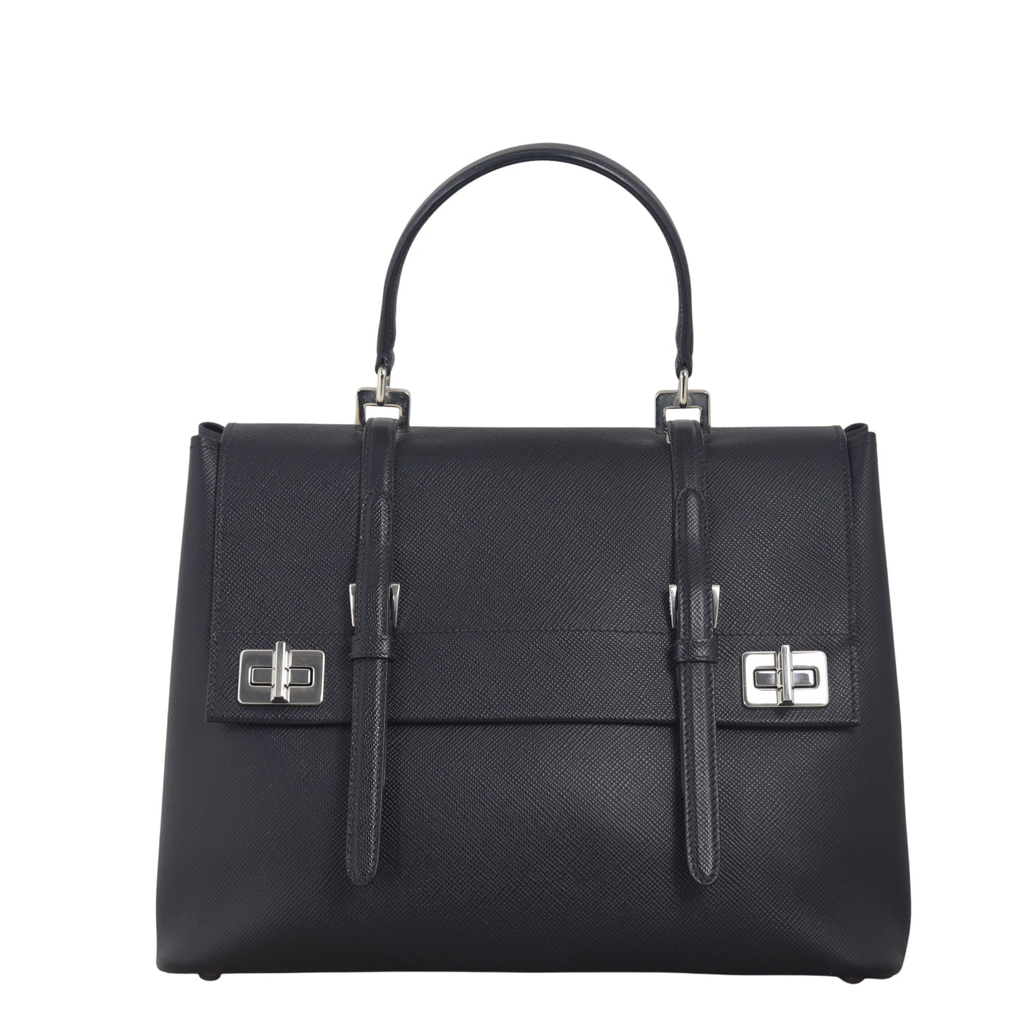 Prada Tote Bag Cuir Tote Saffiano Black Top Handle