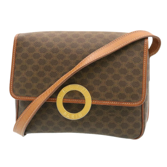 Luxury Macadam Circle Shoulder Bag Canvas Brown