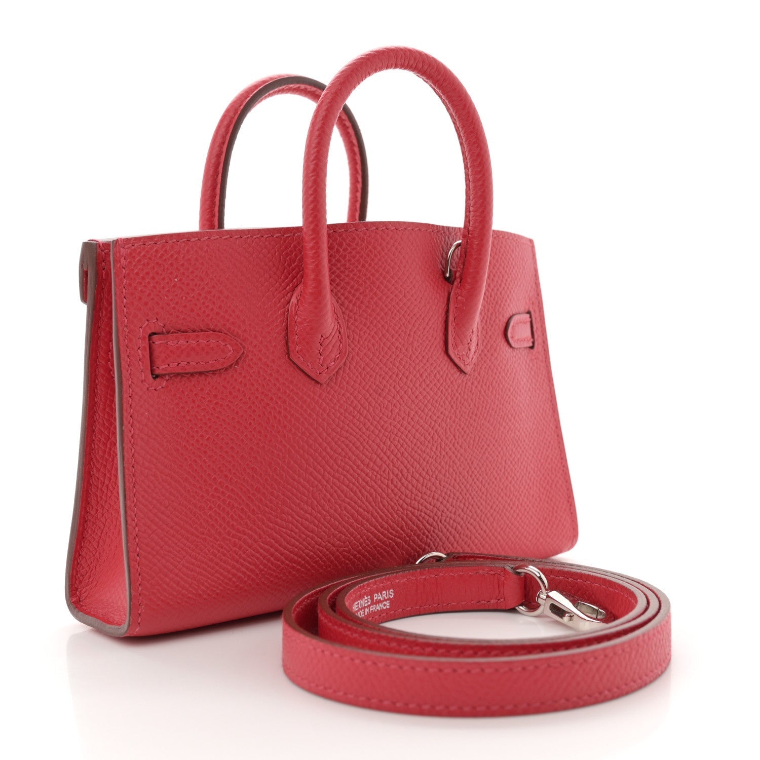 Hermes Epsom Birkin Bougainvillea Handbag Micro Travel Bag