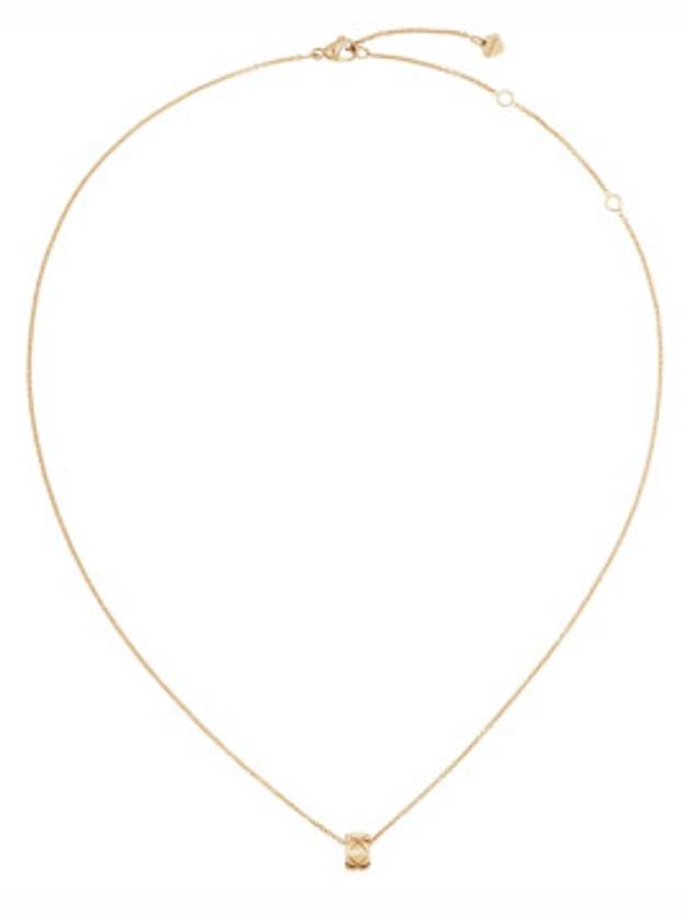 Coco Crush Quilted Motif Necklace Gold Chanel