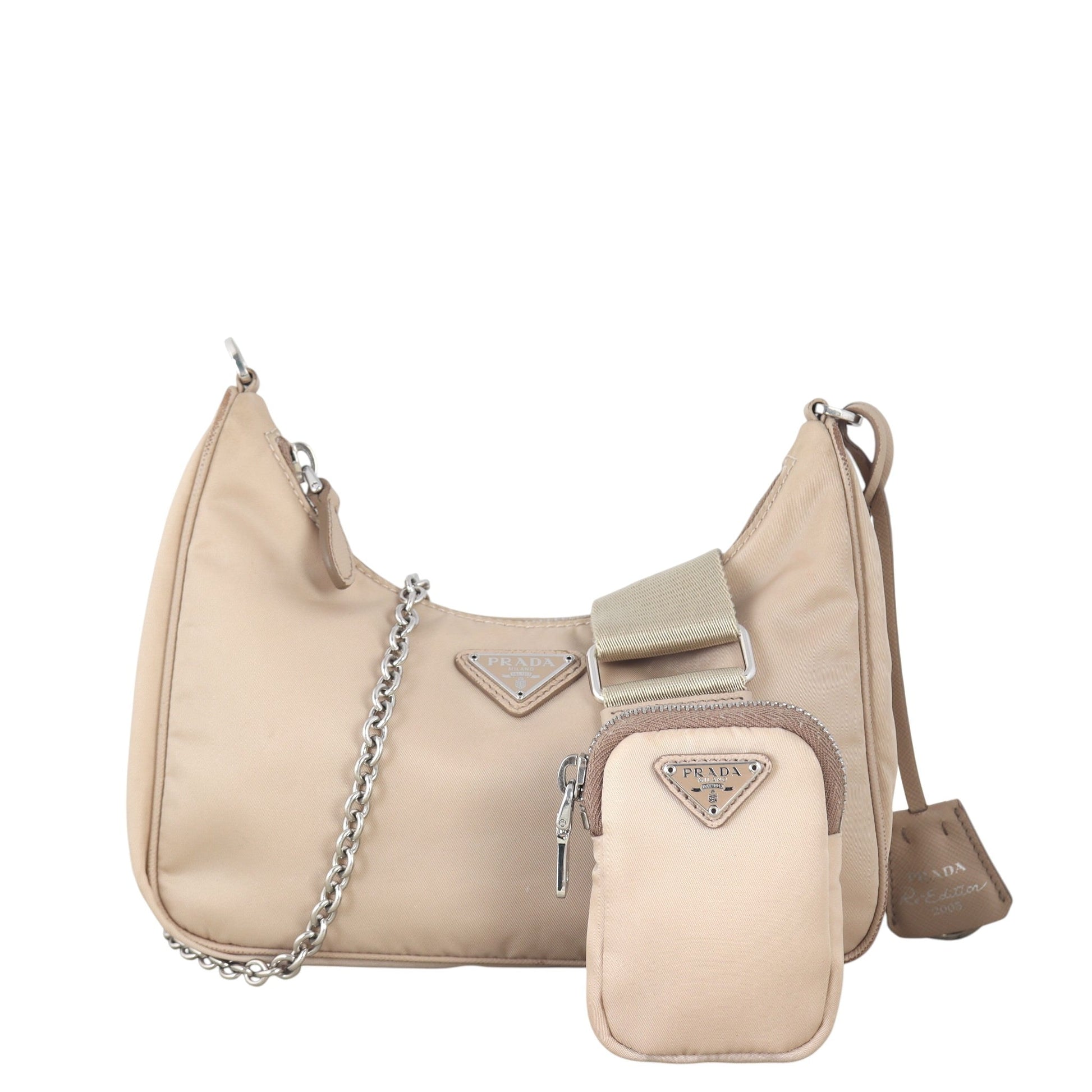 Prada Crossbody Bag Re-Edition Tessuto Shoulder Bag 16 Nylon Brown