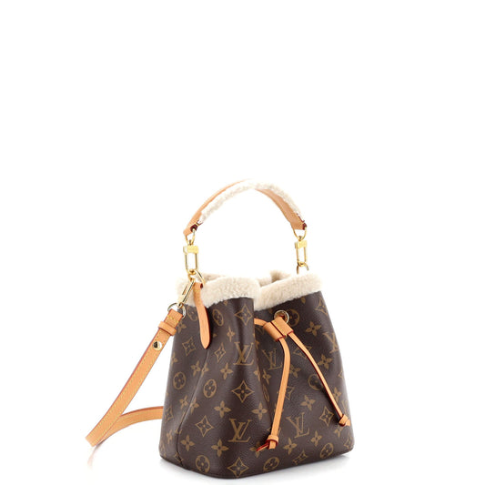 Louis Vuitton Neonoe Handbag With Shearling Bb Canvas Monogram Bucket Bag