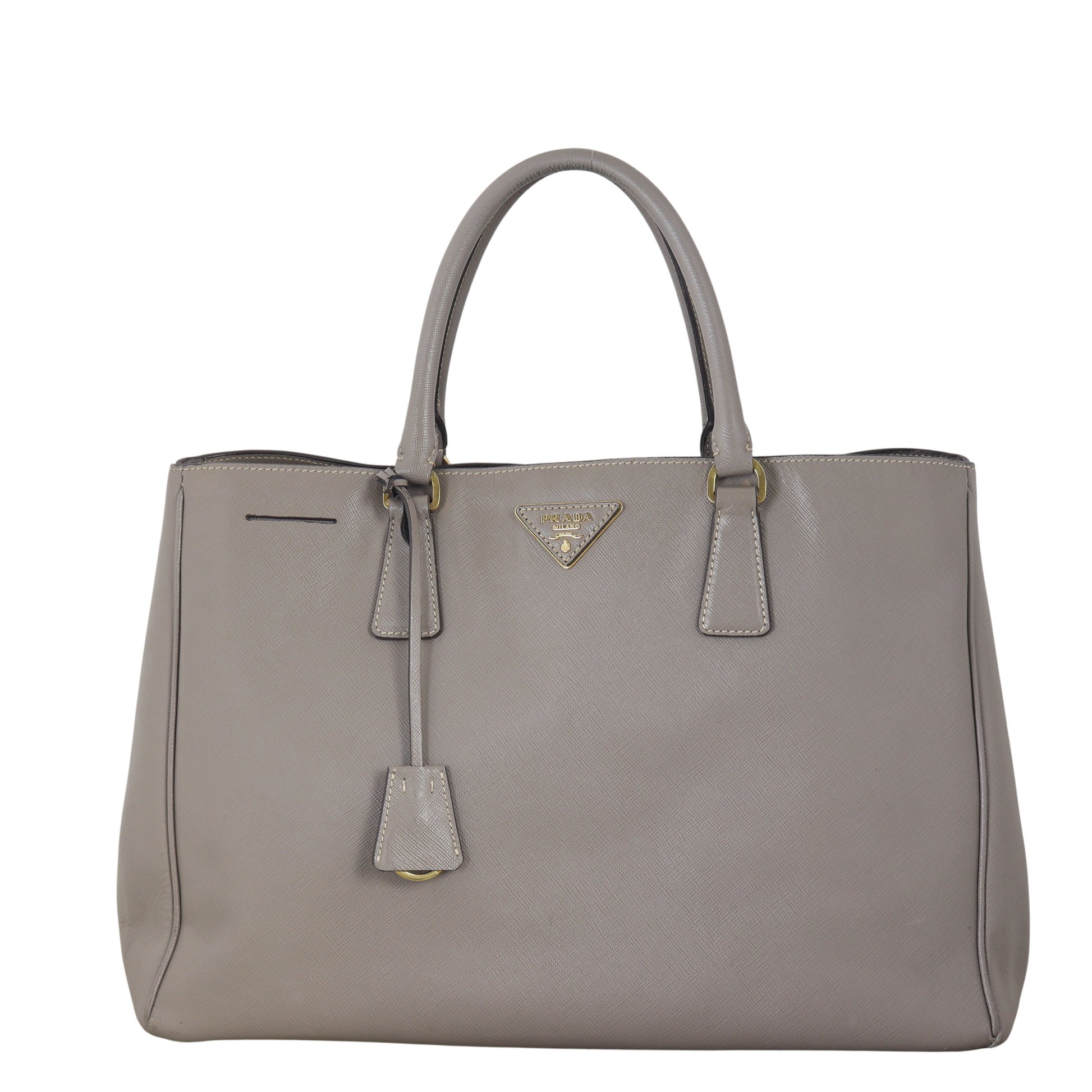 Prada Tote Bag Lux Tote 2 Saffiano Gray Large