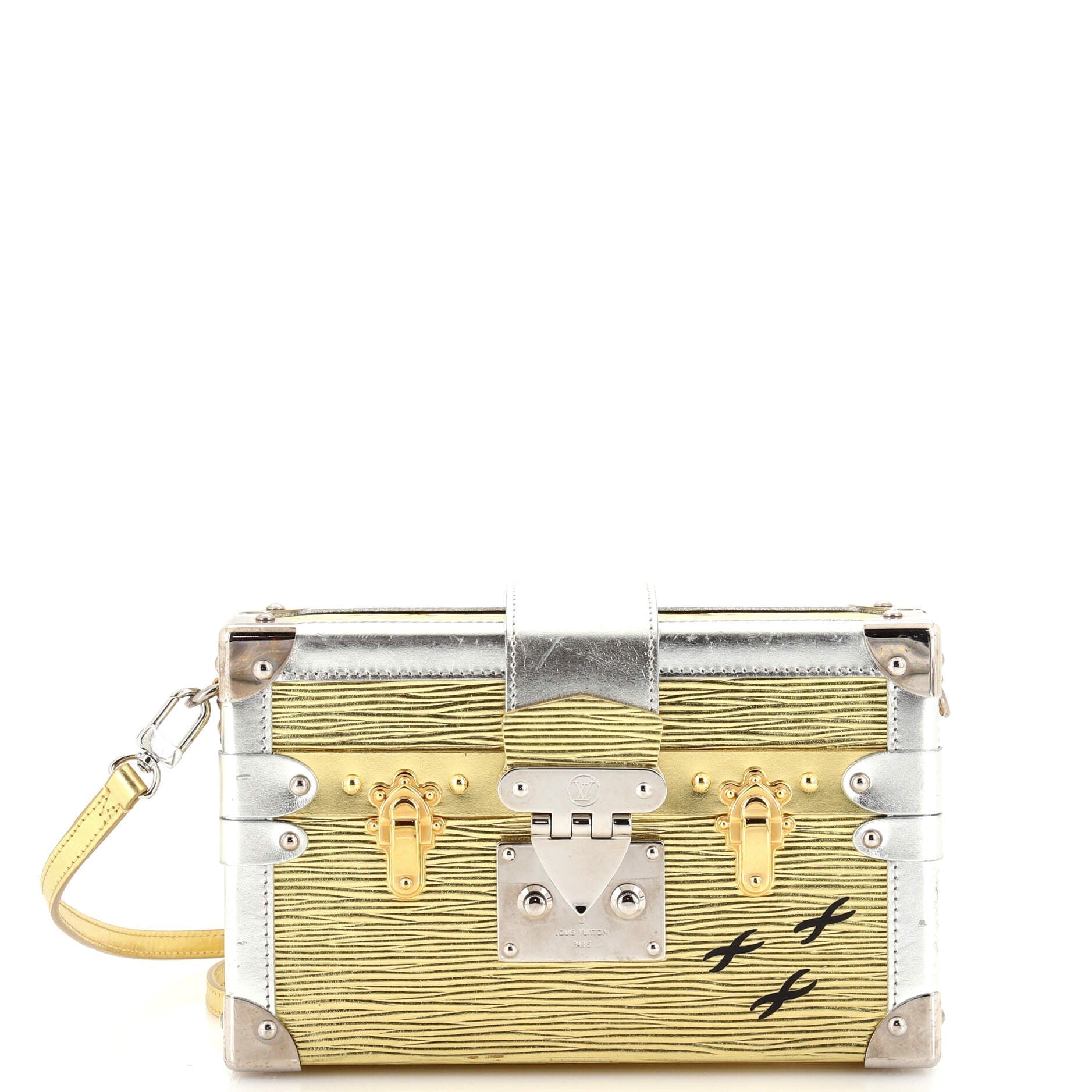 Louis Vuitton Petite Malle Handbag Epi Leather Clutch Bag