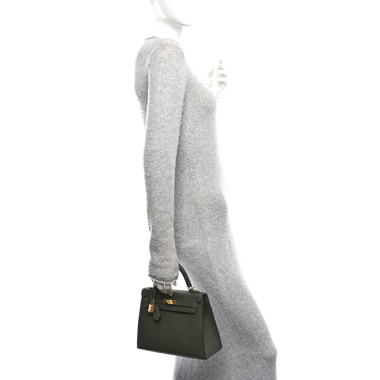 Hermes Epsom Kelly Sellier Vert De Gris Handbag Travel Bag