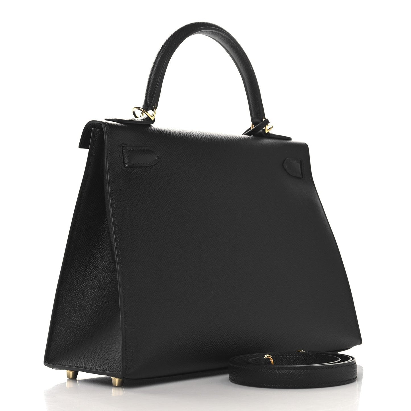 Hermes Epsom Kelly Sellier Handbag Black Travel Bag 28 Black 1713822