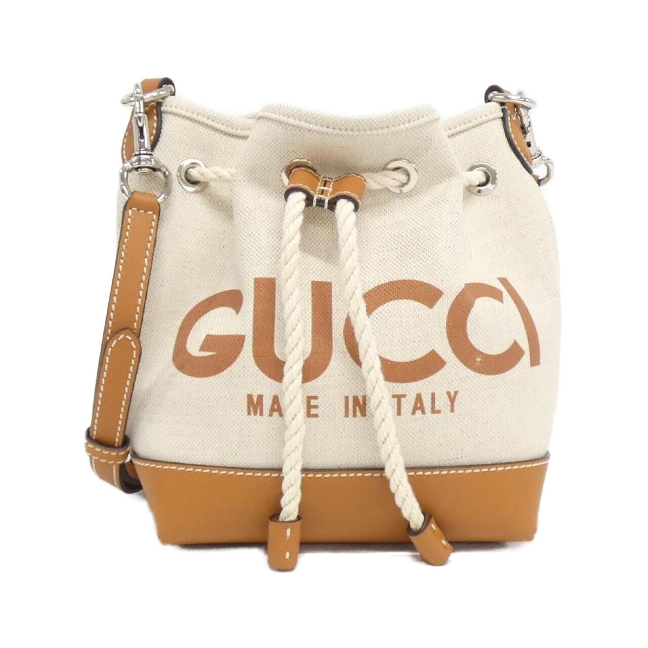 Gucci Cotton Linen Shoulder Bag Canvas