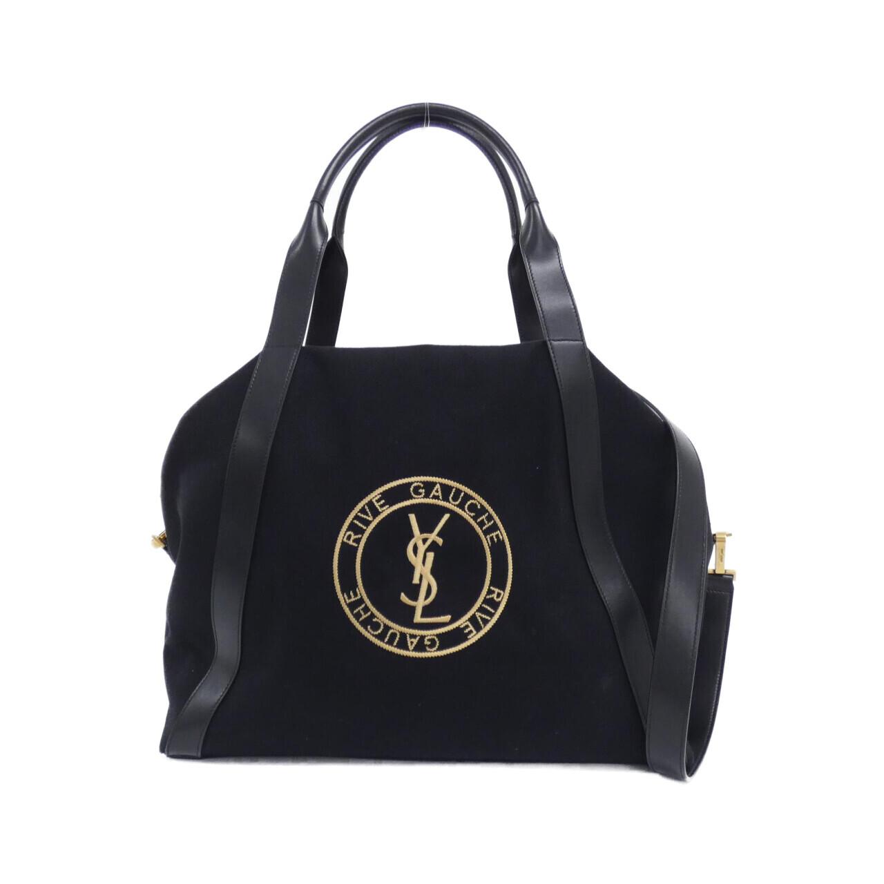 YSL Saint Laurent Rive Gauche Bowling Tote Tote Bag Leather Canvas