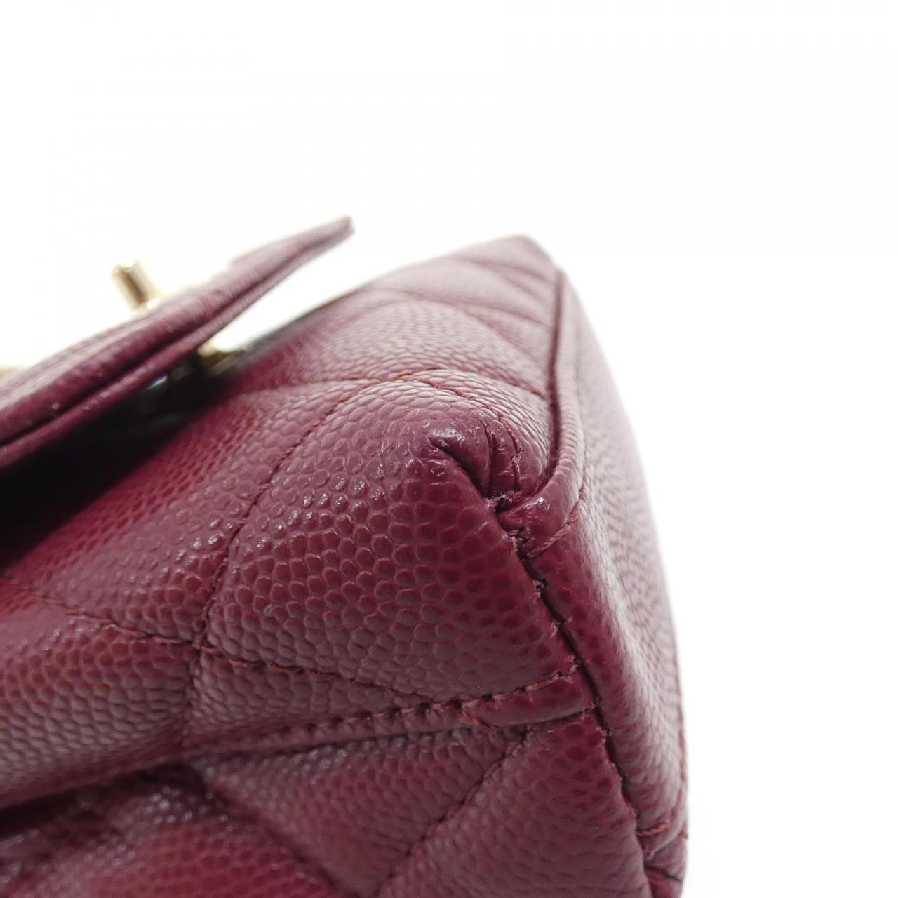 Chanel Caviar Skin Chain Clutch