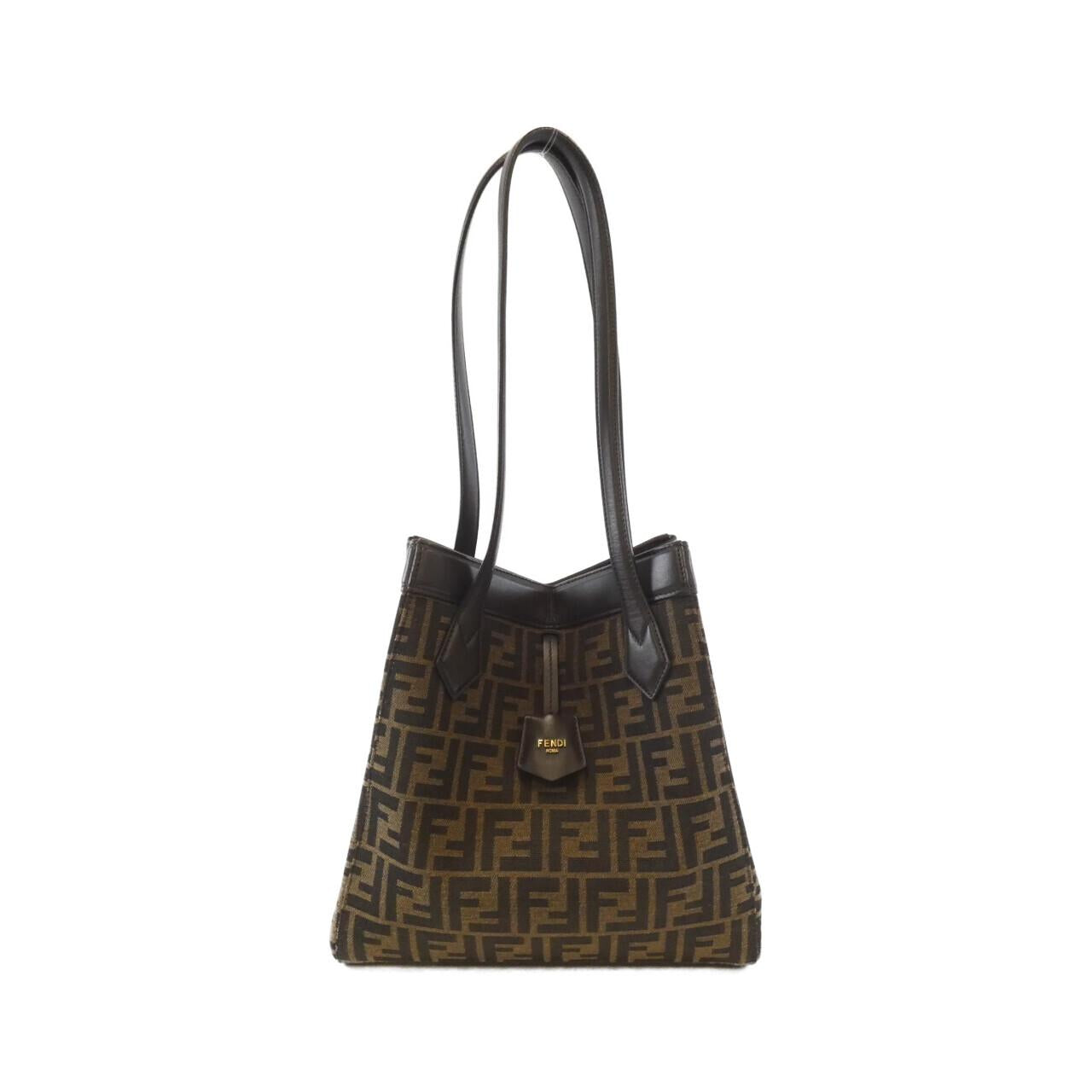 Fendi Origami Calf Shoulder Bag Canvas Medium
