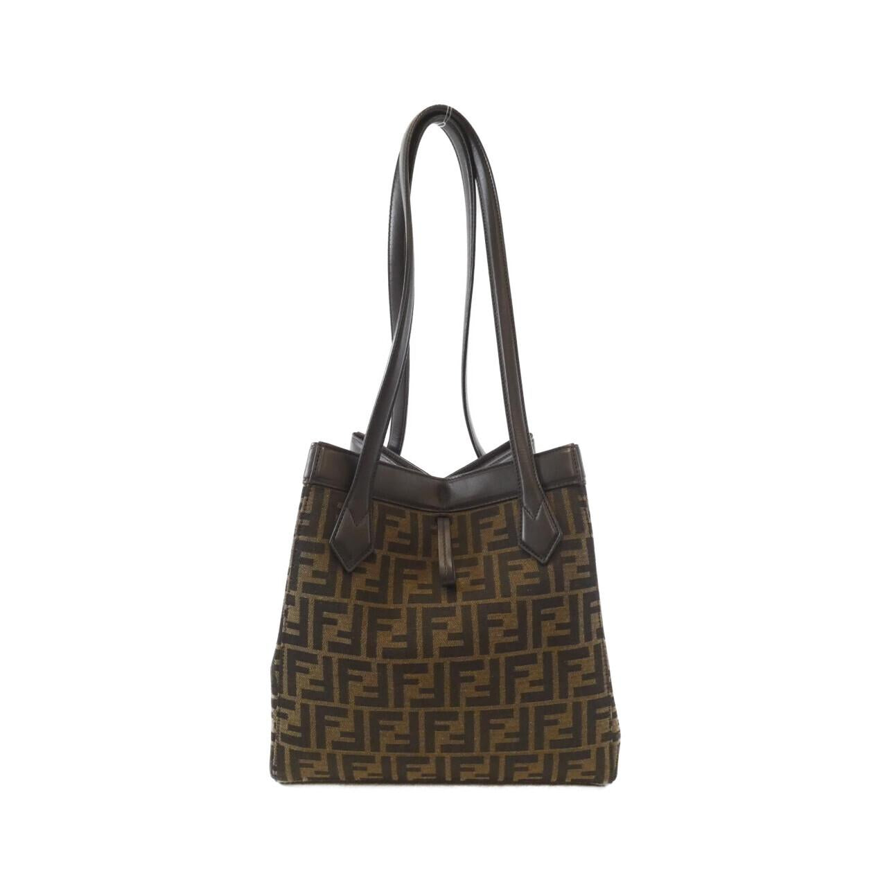 Fendi Origami Calf Shoulder Bag Canvas Medium