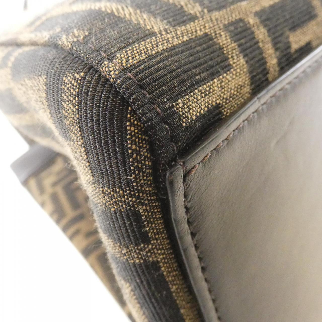Fendi Origami Calf Shoulder Bag Canvas Medium