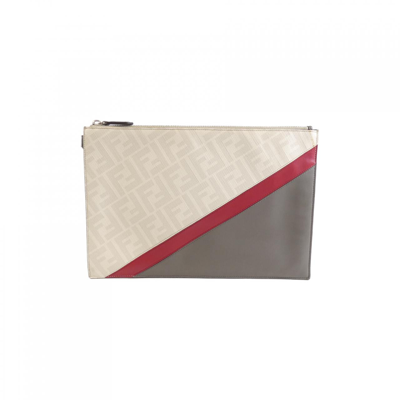 Fendi Flat Slim Clutch Coated Calf Clutch Bag Canvas Shoes