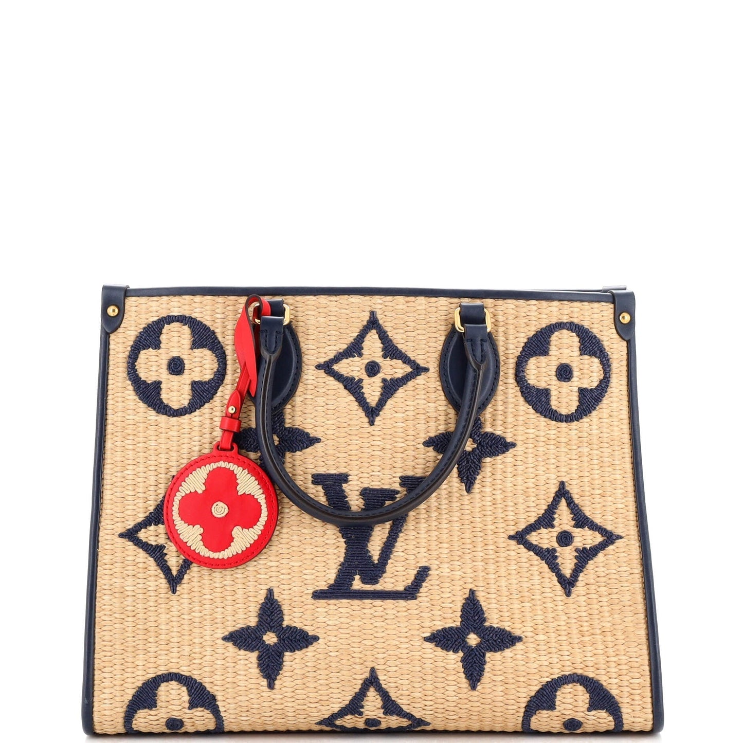 Louis Vuitton Onthego Tote Giant Mm Raffia Monogram Shoulder Bag