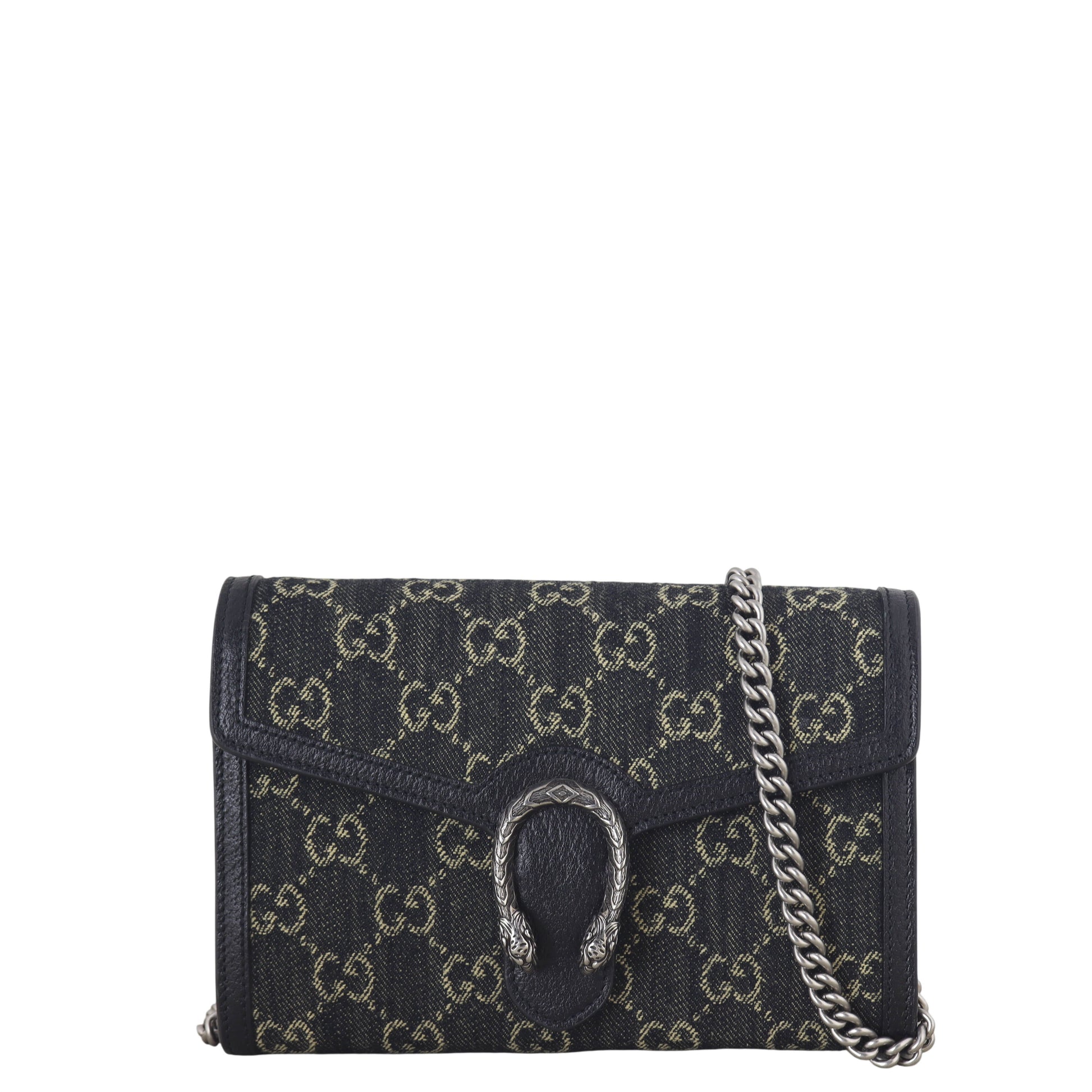 Gucci Dionysus GG Denim Chain Wallet