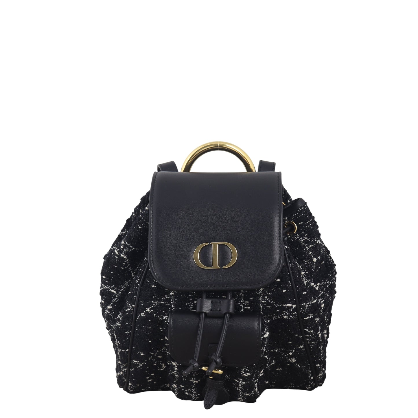 Dior Backpack Caro Tweed Black Mini Small