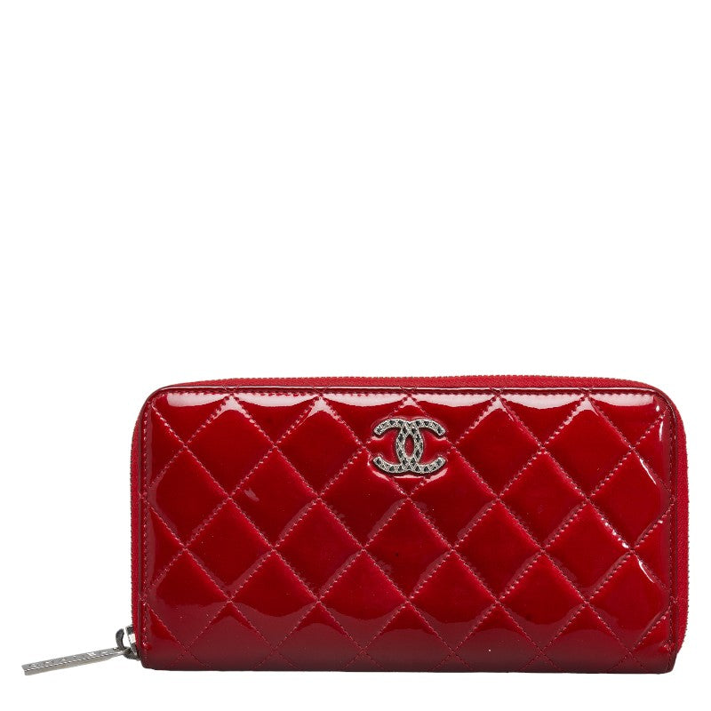 Chanel Brilliant Mattress Cocomark Roundfasner Long Wallet Red Emmeline Carf  CHANEL