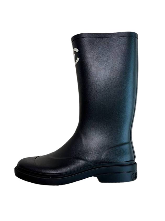 Chanel CC Logo Caoutchouc Rain Boots Black Jewelry