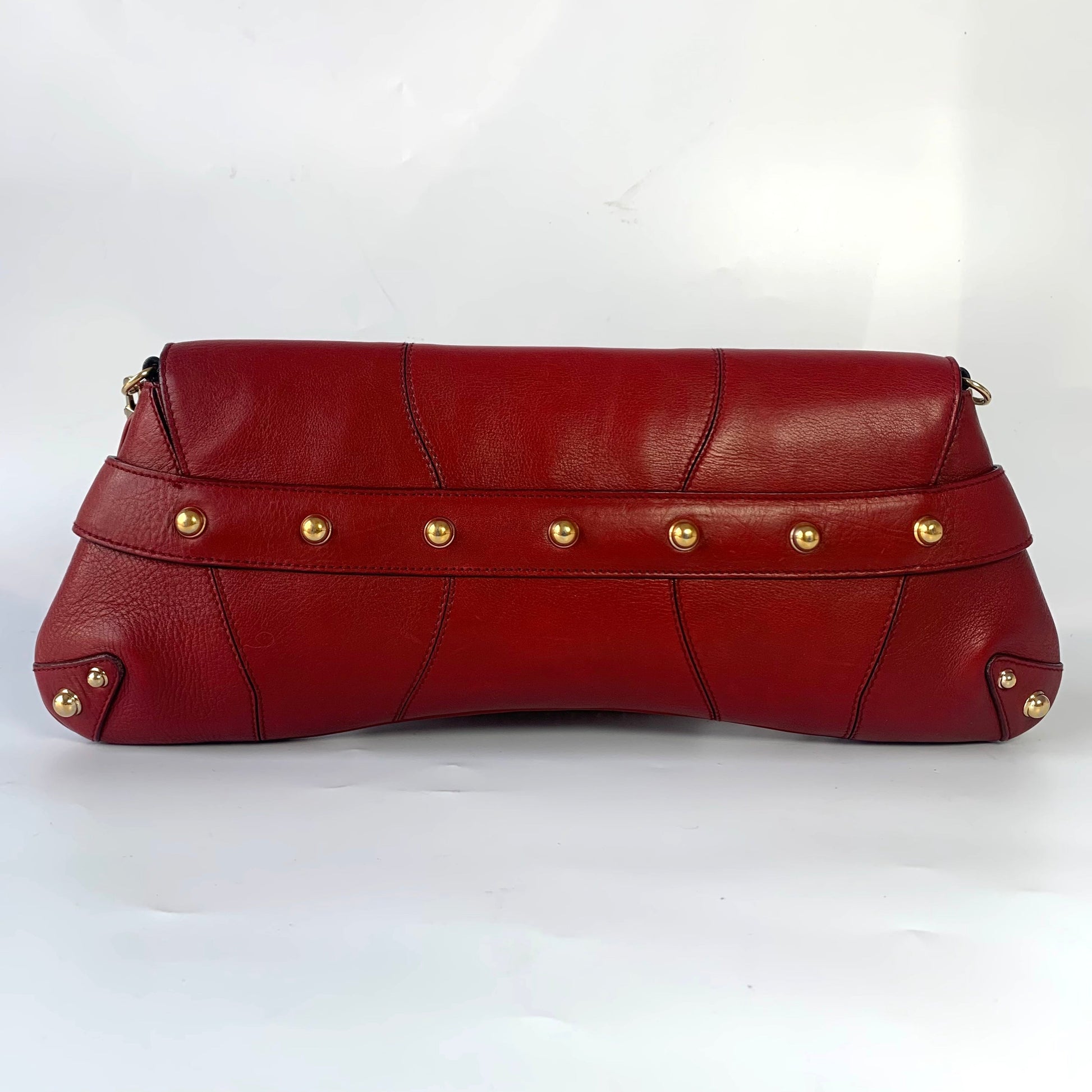 Gucci Horsebit Shoulder Bag Leather Red