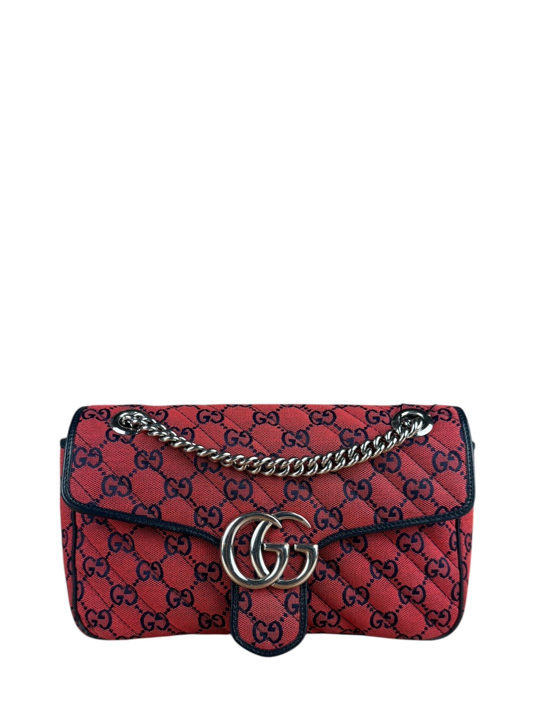 Gucci GG Red Marmont Flap Chain Shoulder Bag