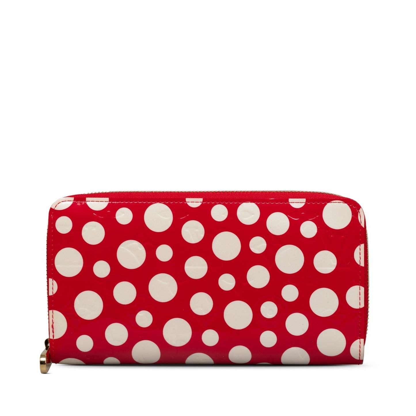 Red Louis Vuitton x Yayoi Kusama Monogram Vernis Infinity Dot Long Wallet